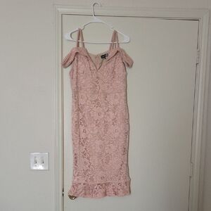 Boohoo Blush Lace Dress